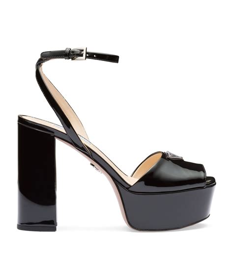 prada black platforms|prada heels platform.